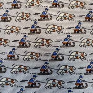 Hermes Tie Polar Bear Pulling Sled